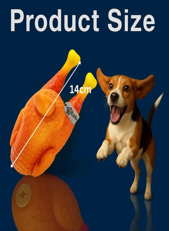 Western Era Turkey Chicken Squeaky Toy for Dogs | Funny Drumstick Shape | Soft Rubber Chew Toy for All Pets | Built-in Squeaker for Interactive Playtime | Ideal for Teeth Cleaning, Fetch & Tug Games - Image 3